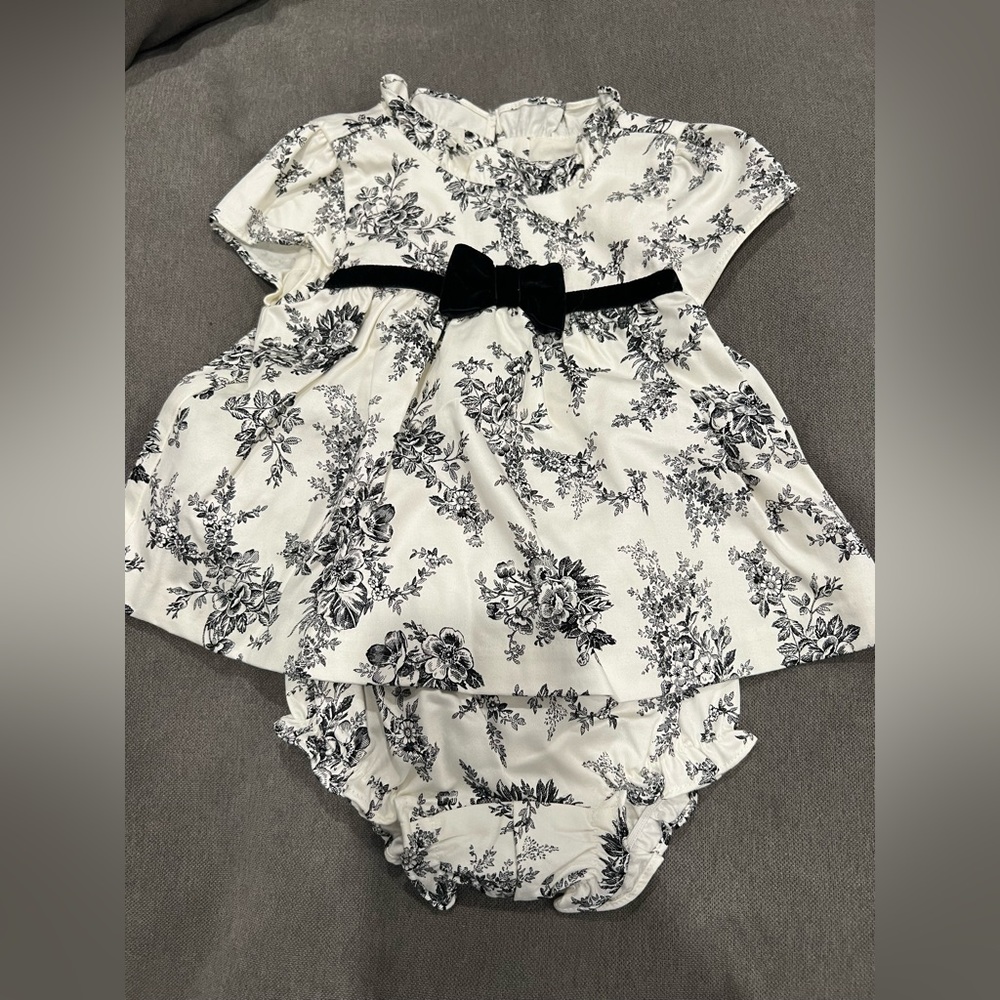 Janie and Jack black & white infant dress
